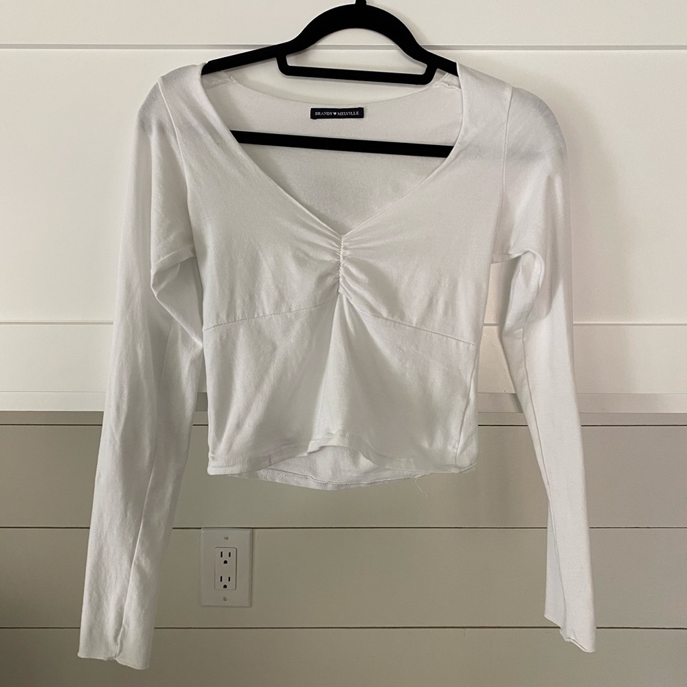 Brandy Melville Long Sleeve White Top